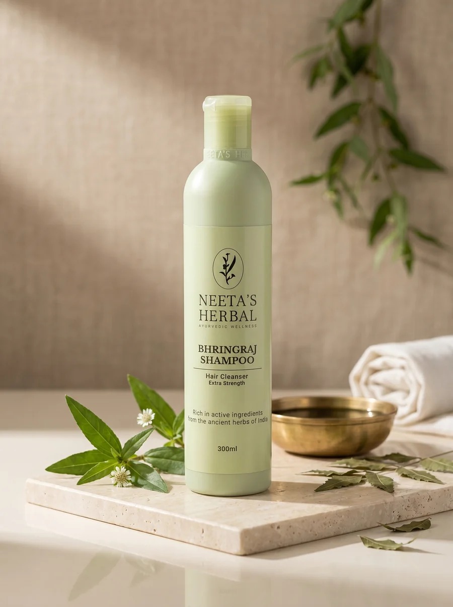 Bhringraj shampoo bottle.