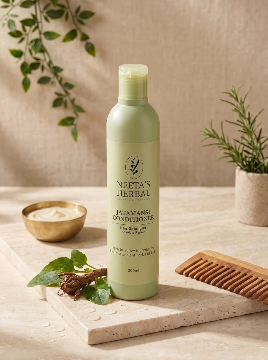 Jatamansi conditioner bottle.